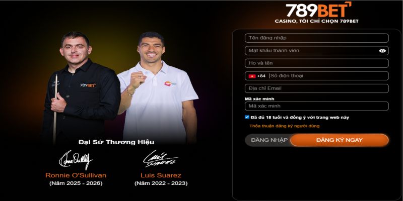 Giao diện Đăng ký 789bet cho người mới